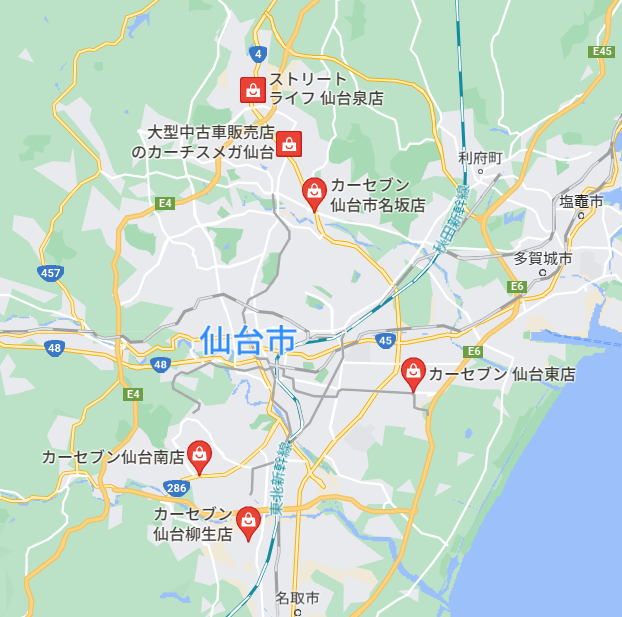 カーセブン　仙台市　地図